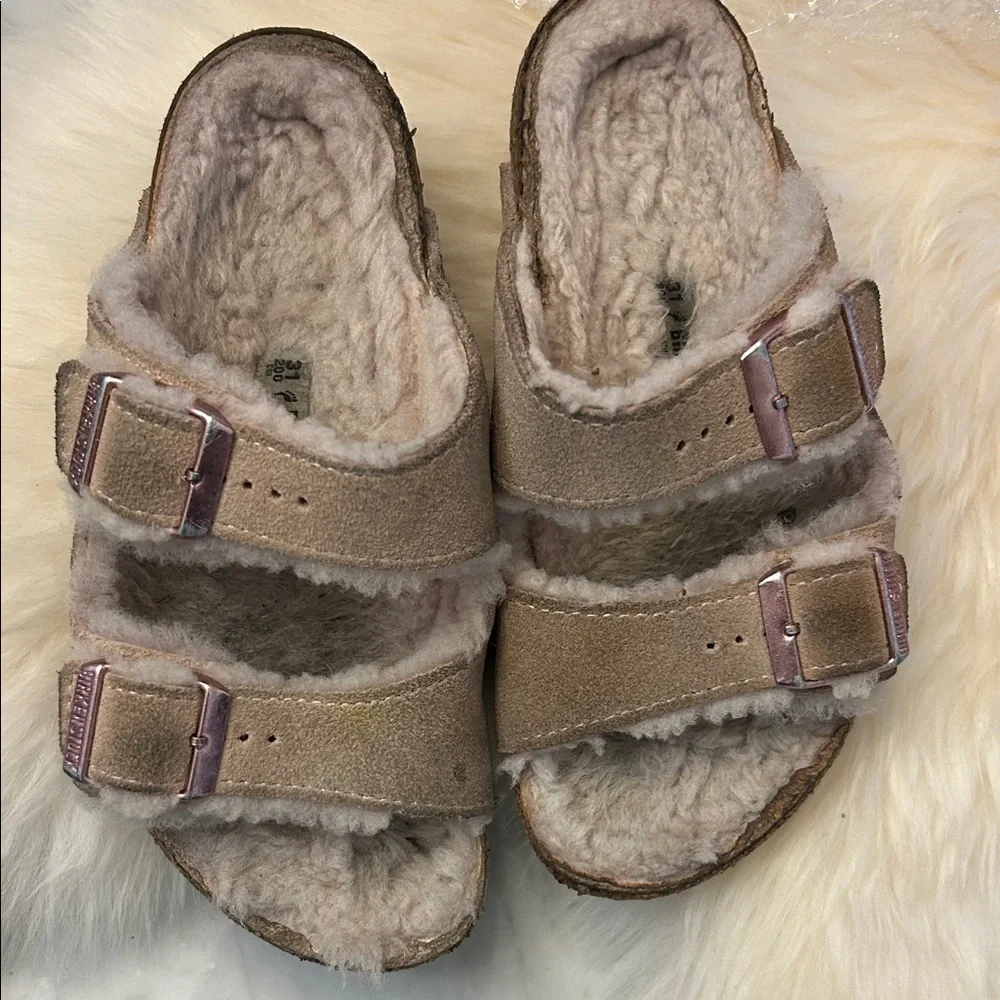 Birkenstock Women's Soft Blush Fuzzy Slippers